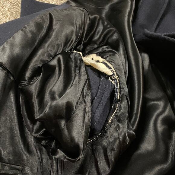 VTG Brooks Brothers Coat Mens 45R Wool Overcoat Car Jacket Navy Preppy Trench - Picture 6 of 12